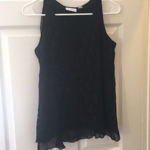 Black crochet tank
